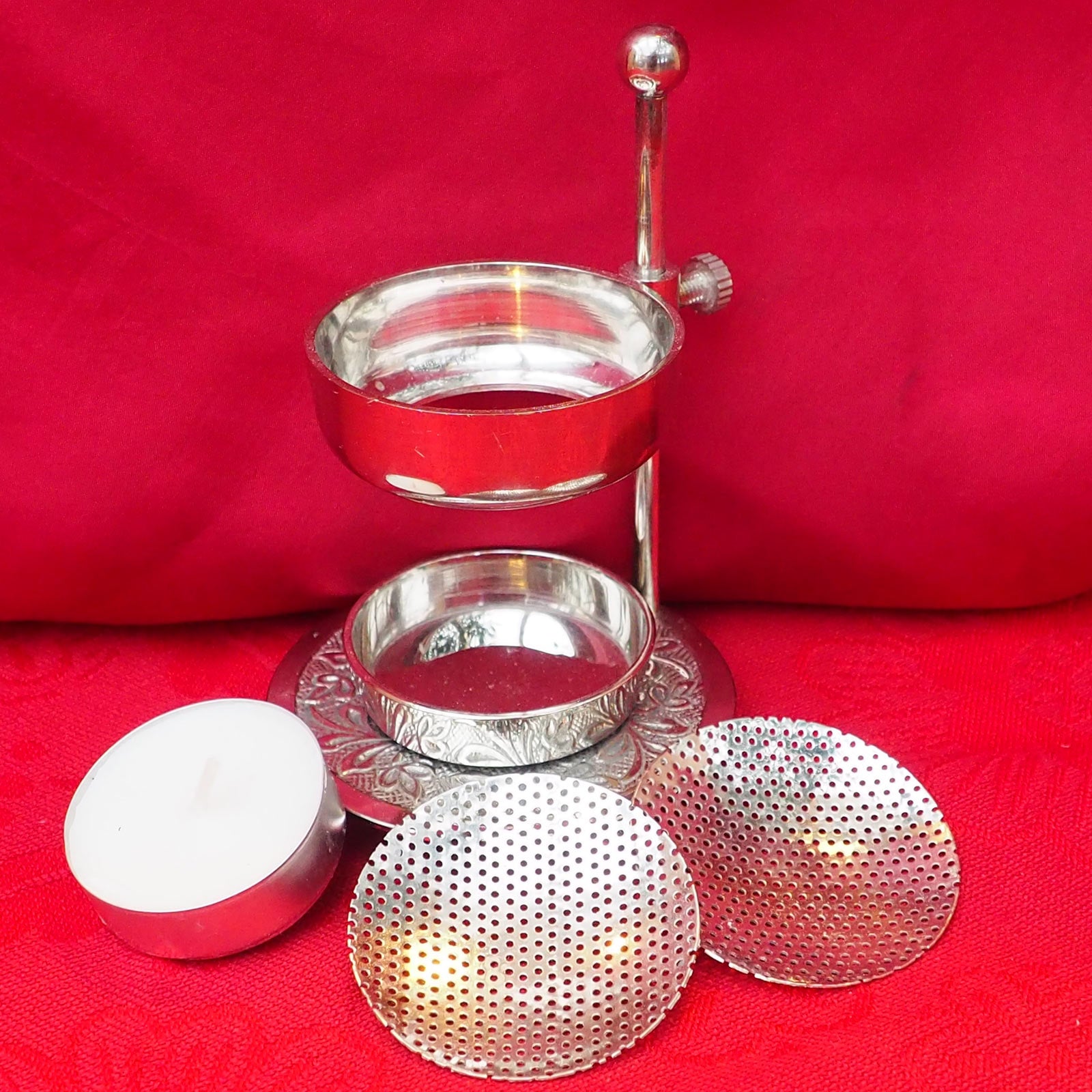 Räucherstövchen Metall Silber